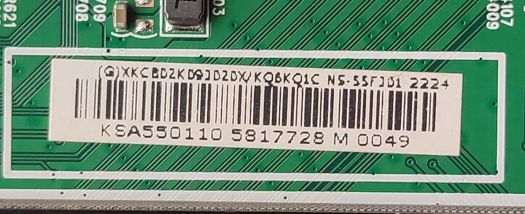 MAIN PARA TV INSIGNIA / NUMERO DE PARTE XKCB02K093 / 715GA715-M01-B00-005G / (G)XKCB02K093020X / PANEL TPT550U1-QVN05.U REV:S5DB1J / DISPLAY HV550QUB-F70 REV.2.0 / MODELO NS-55F301NA22	 - Imagen 3